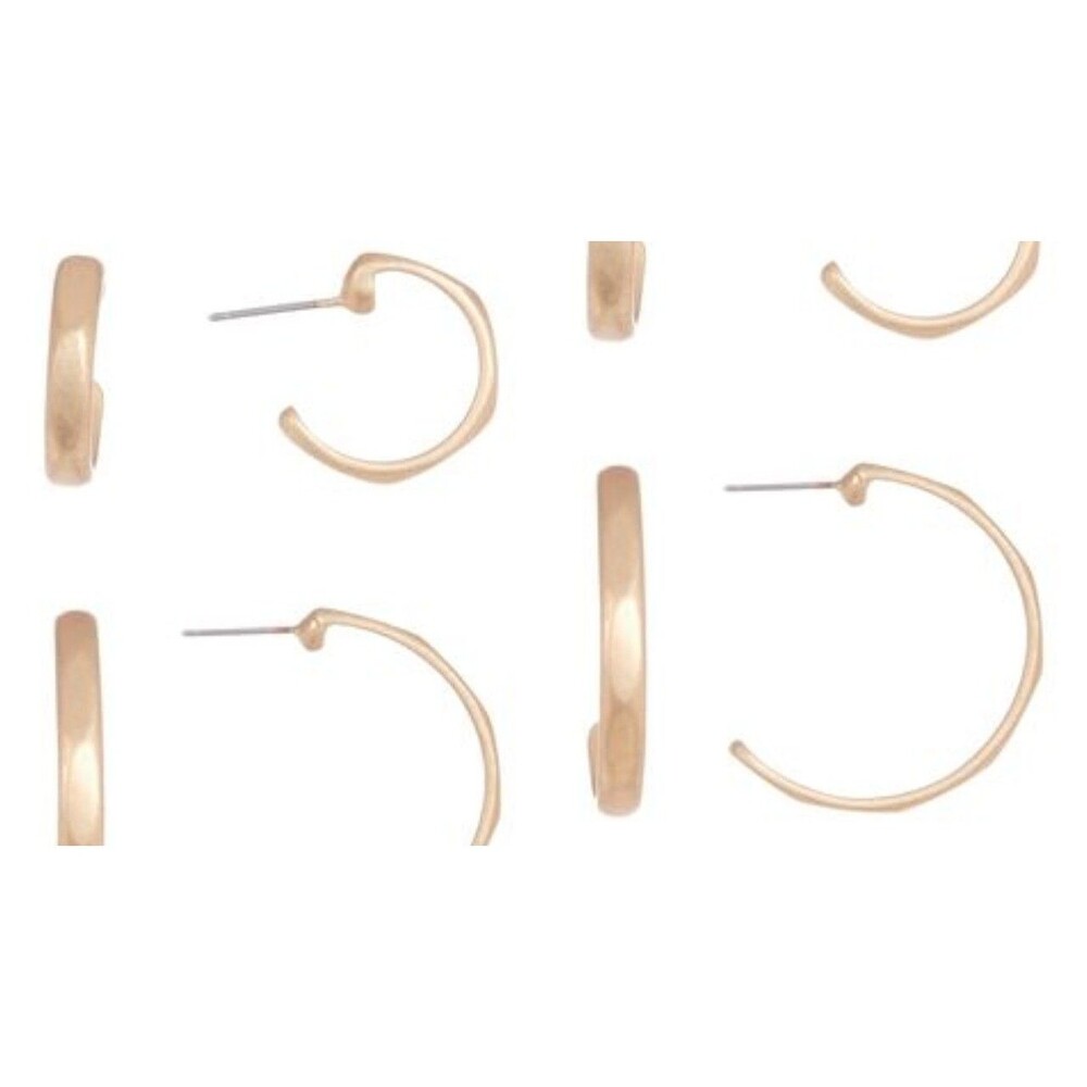 Nordstrom Melrose and Market Women's Small Medium Open Hoop Earrings NWT 45